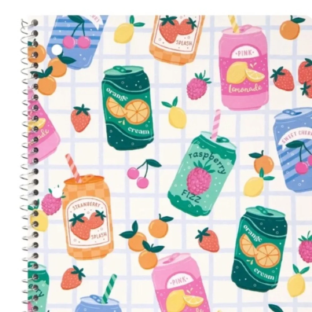 2 Spiral Retro Fruit Soda Notebooks ~ Summer Theme